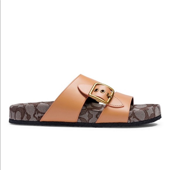 Coach | Shoes | Coach Signature Leather Slides | Poshmark